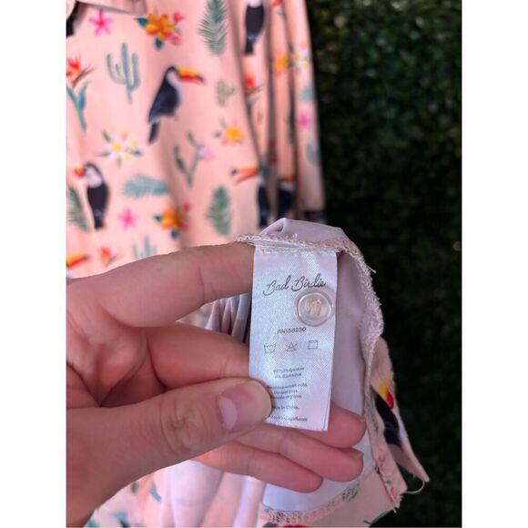 Bad Birdie Men’s Golf Polo Shirt Toucan Cactus Size Medium - Picture 4 of 5